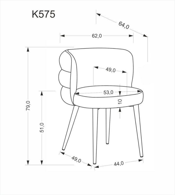 Jídelní židle K575 šedá