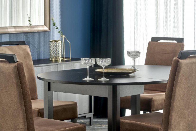 Rozkládací jídelní stůl RINGO 102(142)x102 černý