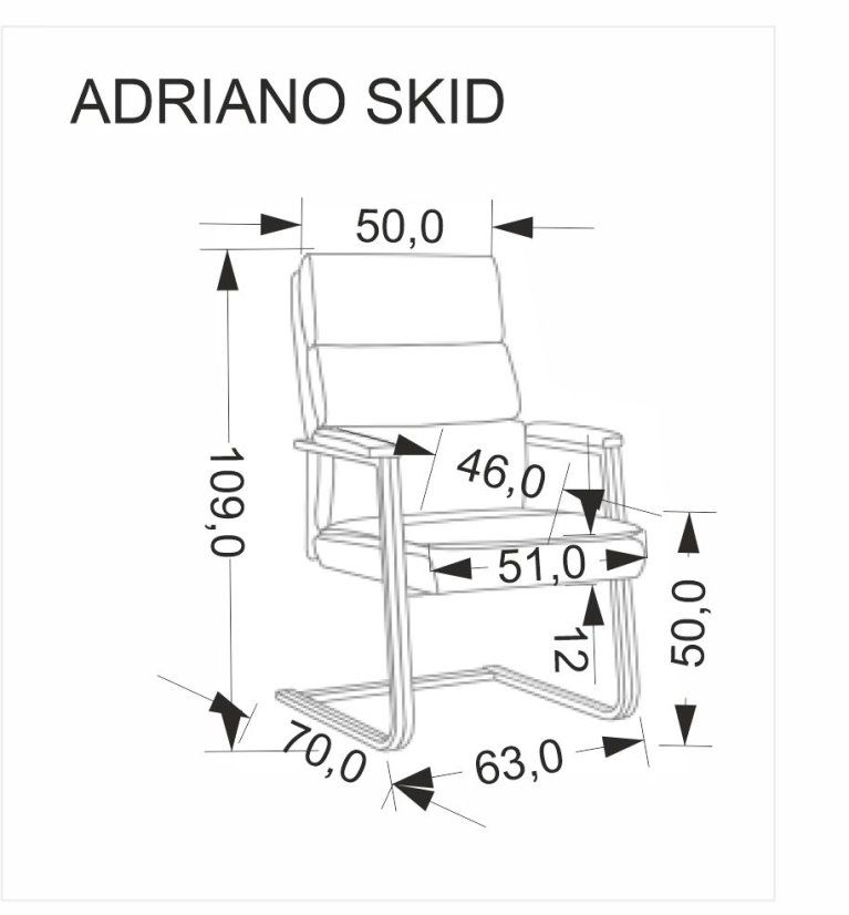 Konferenční židle ADRIANO SKID černá