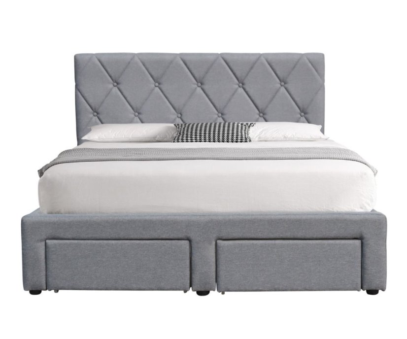 Posteľ BETINA so zásuvkami 140x200 sivá