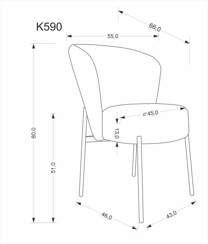 Jedálenská stolička K590 béžová