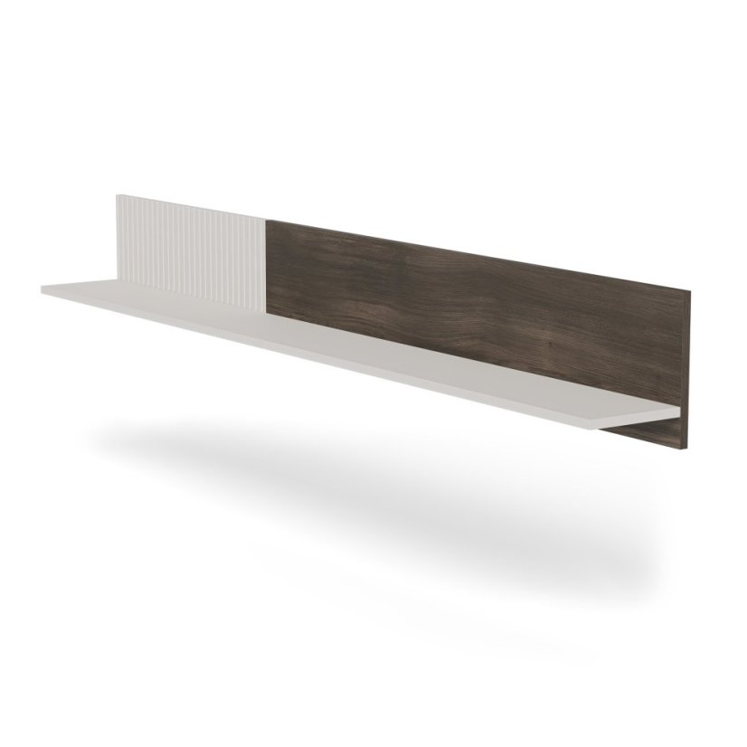 Nástěnná police RANDOM 2 P-2 kašmír/ořech/černá