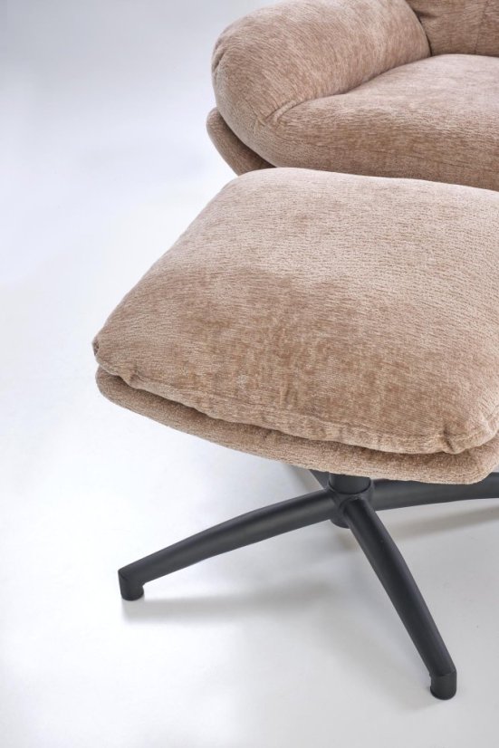 Čalouněné křeslo PESTO s podnožkou béžové