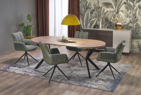 Rozkladací jedálenský stôl PERONI 100(250)x100 orech/čierny