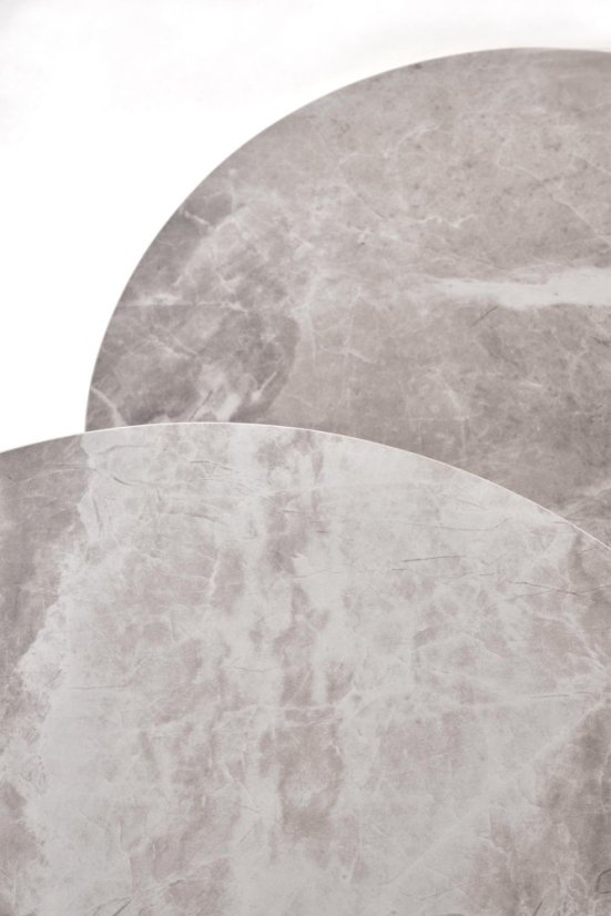 Konferenčný stolík ITAKA - set 2 ks sivý mramor/grafit