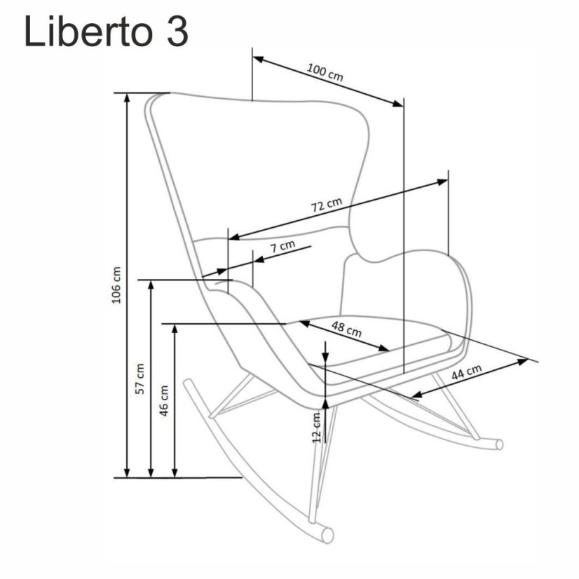Hojdacie kreslo LIBERTO 3 biele