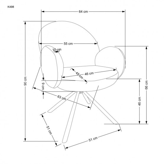 Otočná stolička / kreslo K498 cappuccino