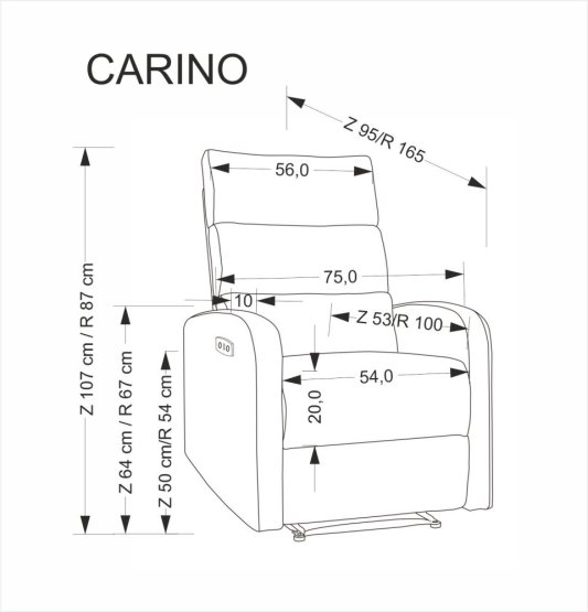 Relaxačné kreslo CARINIO sivé