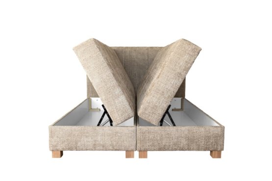 Kontinentální postel LARGO s úložným prostorem a matrací 160×200 béžová