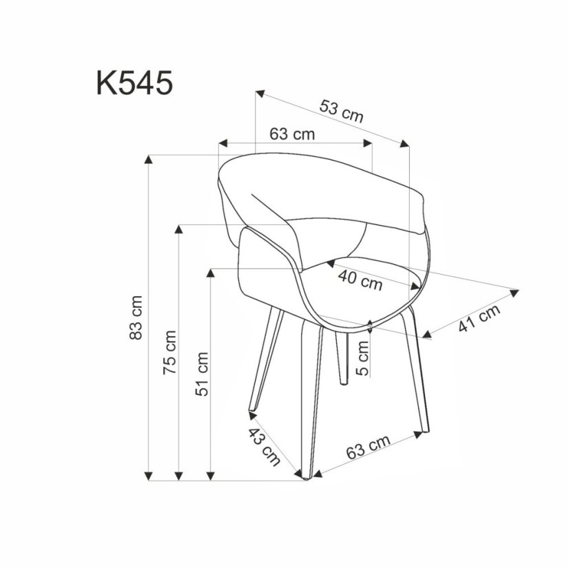 Čalúnené kreslo K545 sivé/orech