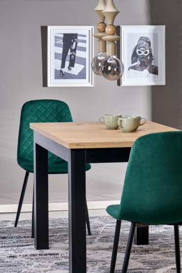 Rozkladací jedálenský stôl GIZMO 120(160)x75 dub artisan / čierna