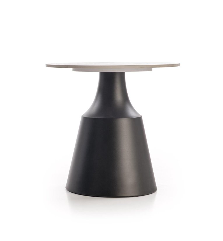 Konferenční stolek MAGNETA - set 2 ks bílý mramor/černá