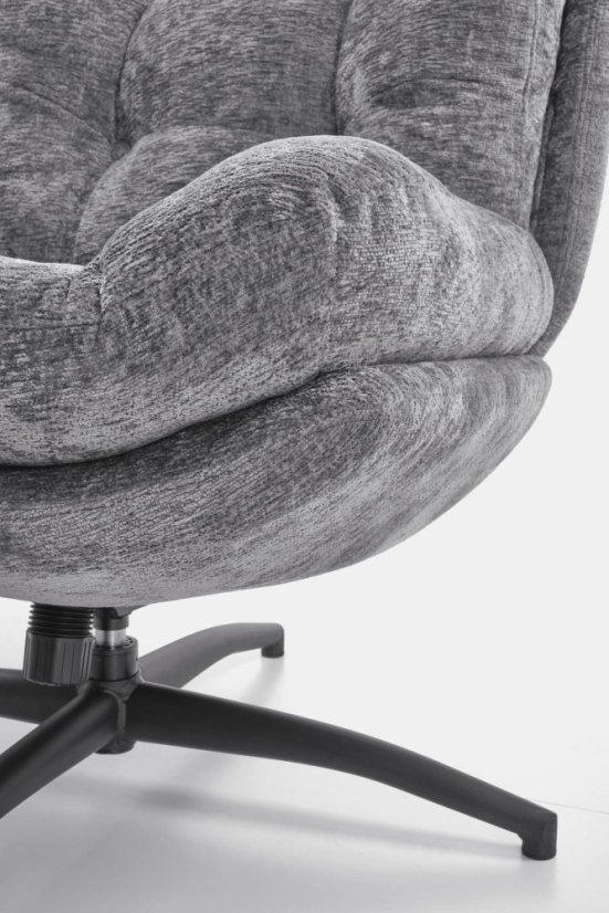 Čalúnené kreslo PESTO s podnožkou sivé