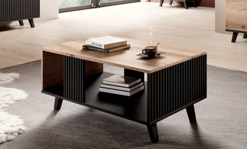 Konferenční stolek RANDOM dub wotan/černý