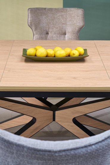 Rozkladací jedálenský stôl JAMES 160(220)x90 prírodná/čierna