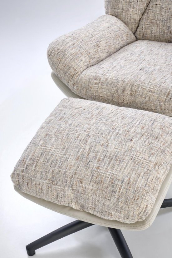 Čalouněné křeslo s podnožkou KRONOS béžové