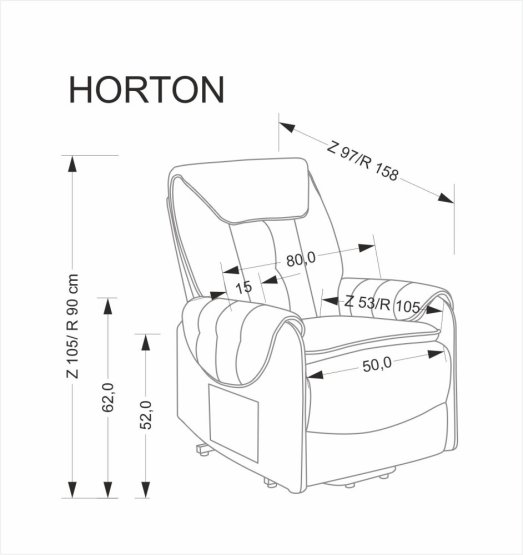Relaxačné kreslo HORTON sivé