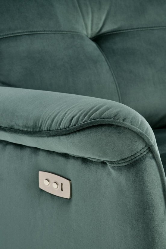 Relaxační křeslo SEMIR tmavě zelené s funkcí rozkládání
