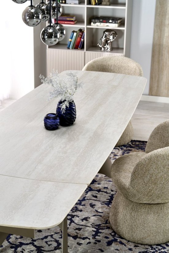 Rozkládací jídelní stůl SALIX 180(260)x90 traventin/kašmír