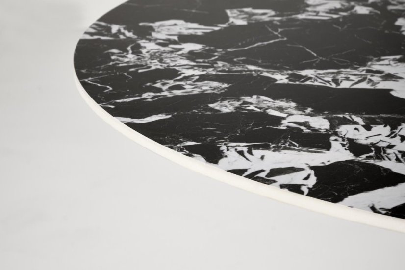 Kulatý jídelní stůl MANUEL černý mramor