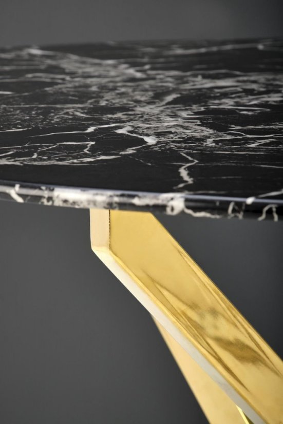 Kulatý jídelní stůl RAYMOND 2 100 černý mramor/zlatý