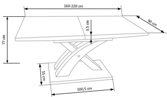 Rozkládací jídelní stůl SANDOR 160(220)x90 dub zlatý