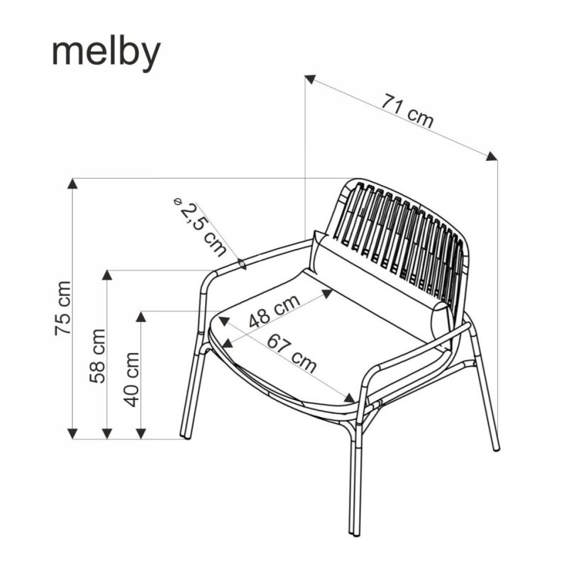 Zahradní křeslo MELBY bílé
