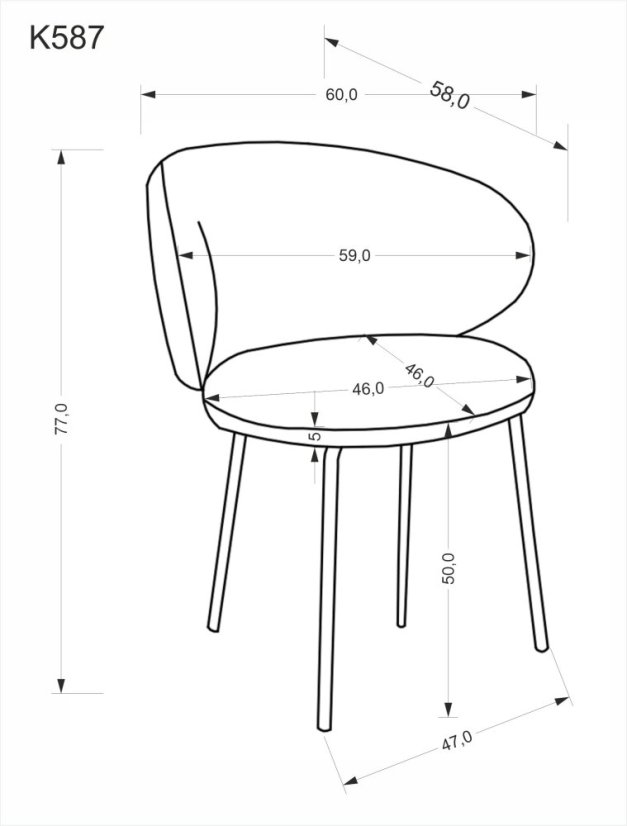 Jedálenská stolička K587 sivá