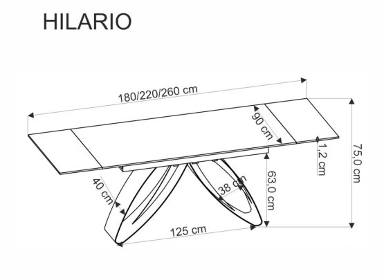 Rozkladací jedálenský stôl HILARIO 180(260)x90 orech/čierna