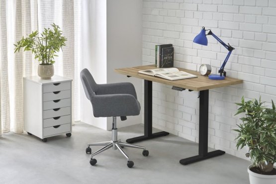 Výškovo nastaviteľný písací stôl B54 dub artisan/čierna