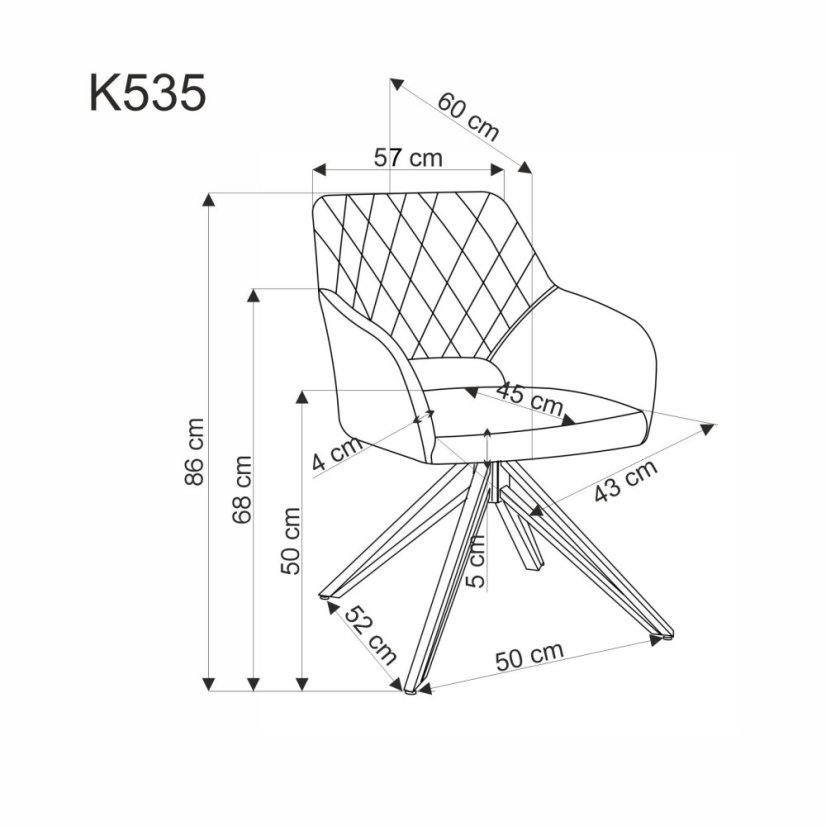 Jedálenské kreslo K535 sivé