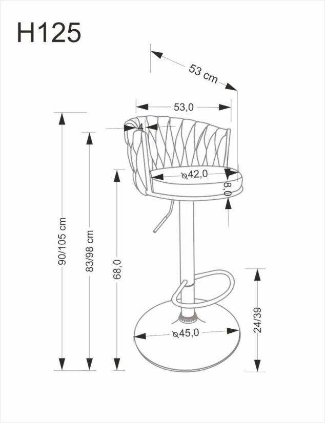 Barová stolička H126 béžová