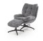 Čalúnené kreslo PESTO s podnožkou sivé