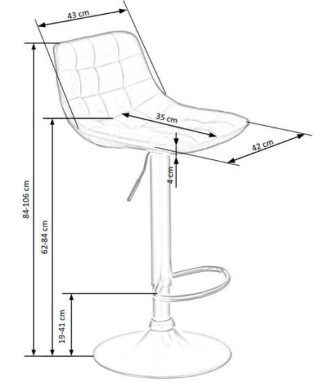 Barová židle H95 CS světle béžová / kašmír