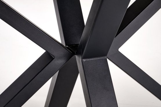 Rozkladací jedálenský stôl PLATAN 140(180)x85 biely mramor/čierny