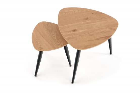 Konferenční stolek NICEA 2 - sada 2 ks dub zlatý/černý