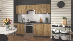 Kuchynská linka DARIA 240 antracit/dub craft