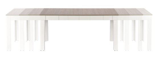 Rozkladací jedálenský stôl SEWERYN 160(300)x90 dub sonoma/biely
