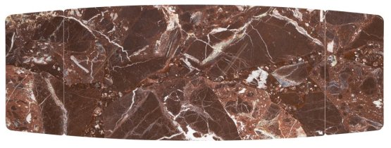 Rozkladací jedálenský stôl MARVIN 180(260)x95 bordový mramor / čierne nohy