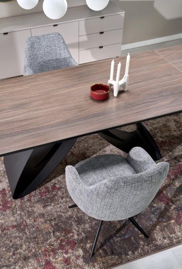 Rozkladací jedálenský stôl HILARIO 180(260)x90 orech/čierna
