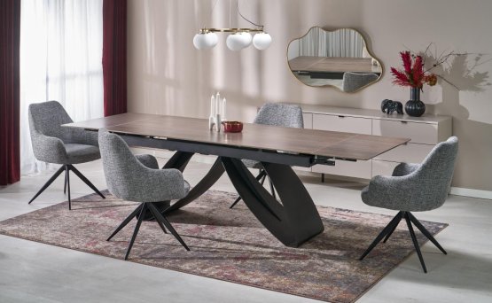 Rozkladací jedálenský stôl HILARIO 180(260)x90 orech/čierna