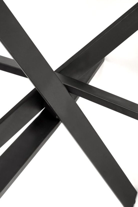 Okrúhly jedálenský stôl EDGAR 2 biely mramor/čierny