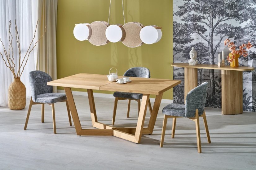 Jedálenská stolička BASSO dub prírodný/sivá