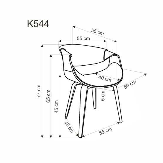 Čalúnené kreslo K544 sivé/orech