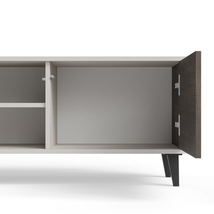 Televizní stolek RANDOM 2 RTV-1 150 cm kašmír/ořech/černá