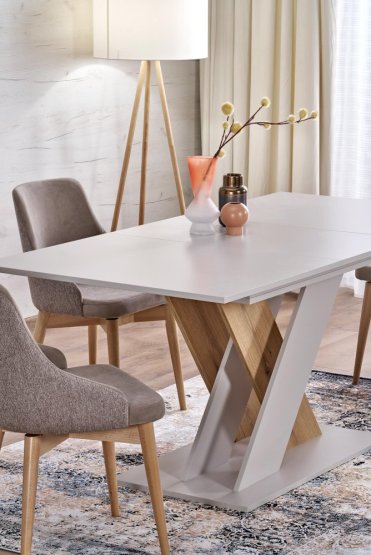 Rozkládací jídelní stůl XARELTO 130(175)x85 kašmír/dub cremona