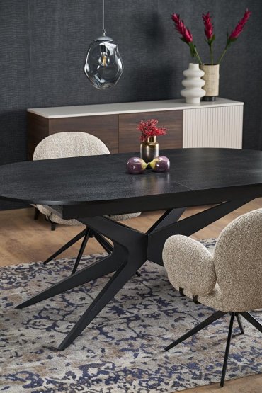 Rozkladací jedálenský stôl SANDRO 180(240)x100 čierny