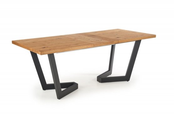 Rozkladací jedálenský stôl MASSIVE 160(250)x90 dub svetlý/čierna