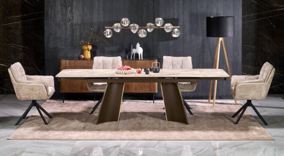 Rozkládací jídelní stůl VESNA 160(240)x90 béžový mramor