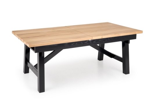Rozkladací jedálenský stôl FIESTA 200(280)x100 dub prírodný/čierna